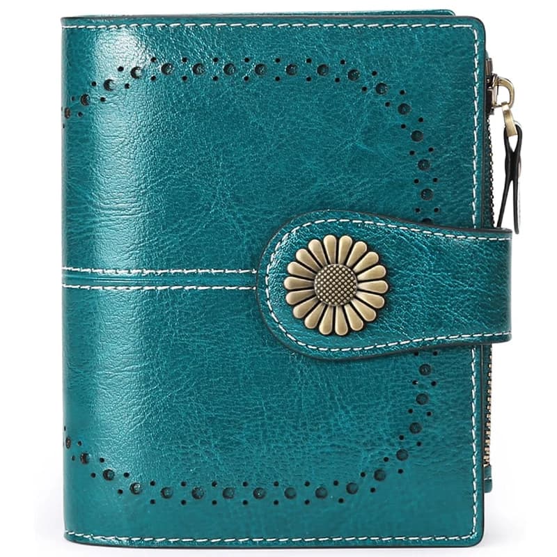 Genuine Leather Fashion RFID Wallet Women Clutch Credit Card Holder Ladies Zipper Clutch Bag Short Wallet Casual Coin Purse