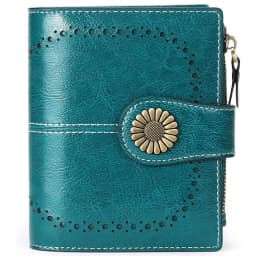 Genuine Leather Fashion RFID Wallet Women Clutch Credit Card Holder Ladies Zipper Clutch Bag Short Wallet Casual Coin Purse