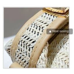 Fashion with Hardware Lock Crossbody Bag Trendy Large Capacity Simple Straw Handbag Soft Handle Beach Bag Women Girl