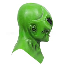 UFO Green Alien Masks Horror Alien Dress Up Halloween Costume Party Latex Headdress Funny Horror Costume Party Props for Adult
