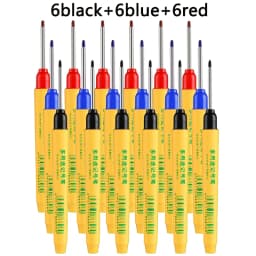 6pcs/set 33mm Red/Blue/Black Long Head Marking Pen Woodworking Decoration Deep Hole Waterproof Pen Multipurpose Marking Tool