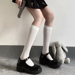 Japan Style High School Student Stockings Long Socks Solid Black White Summer Thin Woman Socks JK Costumes Girls Knee High Socks