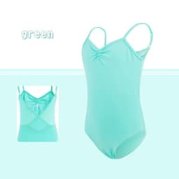 Girls Ballet Leotards Spaghetti Strap Camisole Dance Leotards Kids Ballet Costumes Low Back Mesh Gymnastic Dance Bodysuit Girls