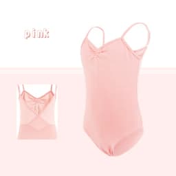 Girls Ballet Leotards Spaghetti Strap Camisole Dance Leotards Kids Ballet Costumes Low Back Mesh Gymnastic Dance Bodysuit Girls