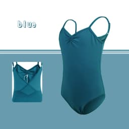Girls Ballet Leotards Spaghetti Strap Camisole Dance Leotards Kids Ballet Costumes Low Back Mesh Gymnastic Dance Bodysuit Girls