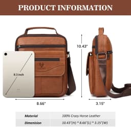 HUMERPAUL Genuine Leather Small Messenger Bag for Men Capacity Sling Crossbody Shoulder Bag Business Male Handbag for Work