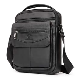 HUMERPAUL Genuine Leather Small Messenger Bag for Men Capacity Sling Crossbody Shoulder Bag Business Male Handbag for Work