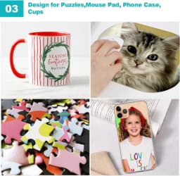 ESHANG Sublimation Paper A4 50 Sheets for Any Inkjet Printer Which Match Sublimation Ink 105g