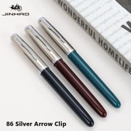 Jinhao 86 Fountain Pen Silver Arrow Clip Luxury Elegant Resin Classic Pens 0.5mm Nib Writing Office School Supplies Stationery