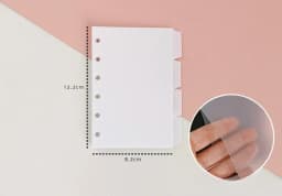 A5 A6 A7 Binder PP Pocket Divider Pockets Folders for 6 Ring Notebook Divider Page Waterproof PVC Leaf Document Filing Bag
