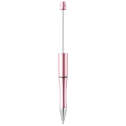 30Pcs Beadable Pens Gold and Pink Bead Ballpoint Pen Black Ink Beaded Pens for DIY Kid Student Office