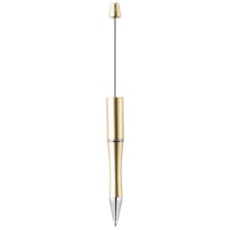 30Pcs Beadable Pens Gold and Pink Bead Ballpoint Pen Black Ink Beaded Pens for DIY Kid Student Office