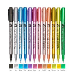 12 Colors Metallic Markers Pens colors Paint Pens for Black Paper, Glass, Rock Painting, DIY Scrapbook Album Student stationery