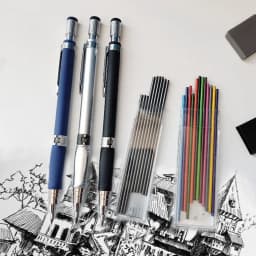 Mechanical Pencil 2.0 mm with 2B Black/Colors Lead Refill For Writing Sketching Art Drawing Painting School Automatic Pencil