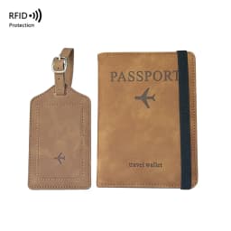2pcs/set Personalised Name Passport Cover Case and Luggage Tag, Travel Passport Holder Wallet Organizer Gift for Couple