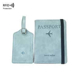 2pcs/set Personalised Name Passport Cover Case and Luggage Tag, Travel Passport Holder Wallet Organizer Gift for Couple