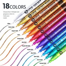 GN Metallic Acrylic Paint Pens for Rock Painting, Manicure Stone, Ceramic, Glass, Wood, Fabric, Card Stocks, 0.7mm Paint Markers