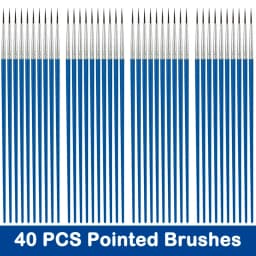 10/20/30/40/50PCS Painting Brushes Round / Flat Hair Nylon Hair Paint Brush Pen for Oil Acrylic Watercolor School Art Supplies