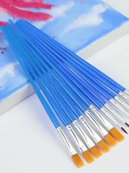 10/20/30/40/50PCS Painting Brushes Round / Flat Hair Nylon Hair Paint Brush Pen for Oil Acrylic Watercolor School Art Supplies