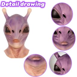 UFO Space Prop Alien Helmet Mask Halloween Cosplay Alien Mask Latex Headdress Funny Horror Costume Party  Props for adults