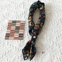 60cm Elegant Cotton Men's Cravat Floral Striped Navy Square Scarf With Button Birds Leaves Print Soft Neckerchief Suit Bandelet