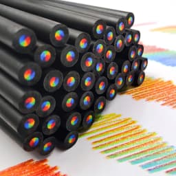 5/10pcs 7-color kawaii black wood rainbow core colored pencil drawing tool wooden pencil art supplies stationery school supplies