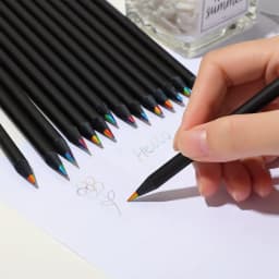 5/10pcs 7-color kawaii black wood rainbow core colored pencil drawing tool wooden pencil art supplies stationery school supplies