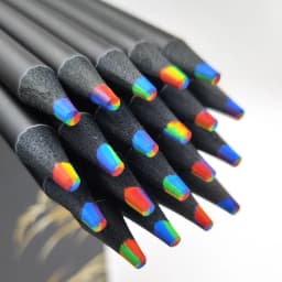 5/10pcs 7-color kawaii black wood rainbow core colored pencil drawing tool wooden pencil art supplies stationery school supplies