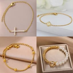 Crystal Cross Bracelets For Women Men Fashion Gold Color Stainless Steel Cross Bracelet Vintage Religion Aesthetic Jewelry Gift