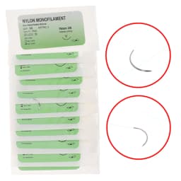 12 Pcs/Set Medical Needle Suture Nylon Monofilament Thread Suture Practice Kit