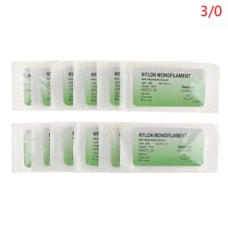 12 Pcs/Set Medical Needle Suture Nylon Monofilament Thread Suture Practice Kit
