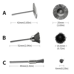 Wire Wheel Cup Brush Set Drill Polishing Dremel Tools 3mm Shank for Power Die Grinder Rotary Electric Abrasive Tool