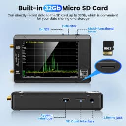 Newest Spectrum Analyzer Handheld Tiny Spectrum Anslyzer Tinysa Ultra 2.8/4' Display 100kHz to 5.3GHz 32GB Card Version V0.4.5.1
