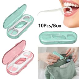 ELIJAH 1 Box Portable Floss Toothpick Box Toothpick Floss Storage Box Floss Toothpick Set Teeth Cleaner With Storage Tube Gift