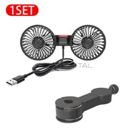 SEAMETAL 3-speed Car Seat Back Cooling Fan USB Charge Dual Head Fan 360 Degree Rotation Neck Cooler for Summer Car Accessories