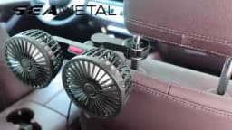 SEAMETAL 3-speed Car Seat Back Cooling Fan USB Charge Dual Head Fan 360 Degree Rotation Neck Cooler for Summer Car Accessories