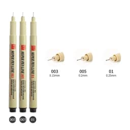 12 Tip Pigment Liner Micron Ink Marker Pen for Manga Draw Sketching Needle Pen Hook Line Pen Sketch Stationery Set Art Supplies