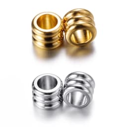 20pcs 3mm 5mm 6mm Stainless Steel Big Hole Spacer Beads DIY Charm Necklace Bracelet Jewelry Making Findings Accessories