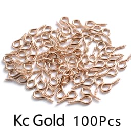 100Pcs 4x8mm Small Tiny Mini Metal Eyepins Hooks Eye Pins Eyelets Screw Threaded Clasps Hooks For Diy Jewelry Making Findings