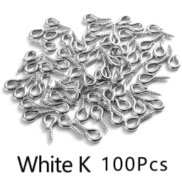 100Pcs 4x8mm Small Tiny Mini Metal Eyepins Hooks Eye Pins Eyelets Screw Threaded Clasps Hooks For Diy Jewelry Making Findings