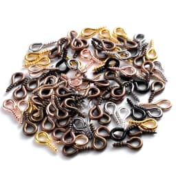 100Pcs 4x8mm Small Tiny Mini Metal Eyepins Hooks Eye Pins Eyelets Screw Threaded Clasps Hooks For Diy Jewelry Making Findings