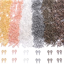 100Pcs 4x8mm Small Tiny Mini Metal Eyepins Hooks Eye Pins Eyelets Screw Threaded Clasps Hooks For Diy Jewelry Making Findings