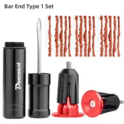 Deemount Bicycle Tubeless Tyre Repair Tool Set Bar End Hidden Glue Free Mountain Bike Tyre Drill Puncture Repair Tool