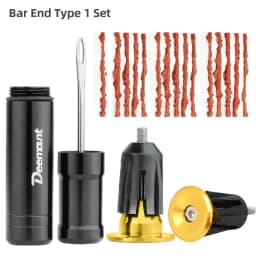 Deemount Bicycle Tubeless Tyre Repair Tool Set Bar End Hidden Glue Free Mountain Bike Tyre Drill Puncture Repair Tool