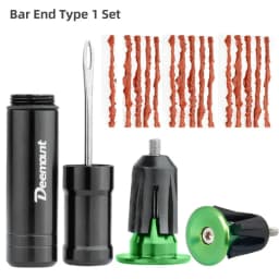 Deemount Bicycle Tubeless Tyre Repair Tool Set Bar End Hidden Glue Free Mountain Bike Tyre Drill Puncture Repair Tool