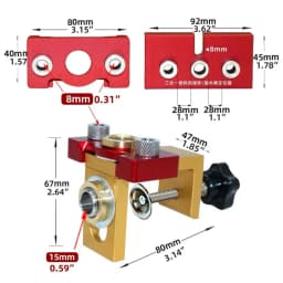 Woodworking 3 In 1 Doweling Jig Kit -Adjustable Wood Dowel Punch Locator Aluminum Pocket Hole Jig, Cabinet Hole Drill Guide Tool
