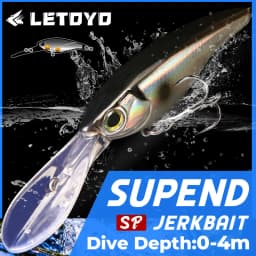 LETOYO Suspending Minnow 3.8g 6g 10g 0-4m Depth Deep Dive Artificial Bait Trout Bass Lures For Pike Minnow Fishing Lures