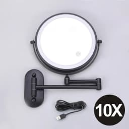 8 inch Makeup Mirror Chrome 3x/5x/7x/10x Magnifying Double Side USB Charging Bathroom 3 Color Light Smart Cosmetic Mirrors