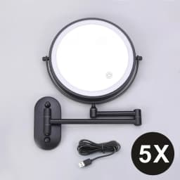 8 inch Makeup Mirror Chrome 3x/5x/7x/10x Magnifying Double Side USB Charging Bathroom 3 Color Light Smart Cosmetic Mirrors