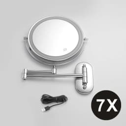 8 inch Makeup Mirror Chrome 3x/5x/7x/10x Magnifying Double Side USB Charging Bathroom 3 Color Light Smart Cosmetic Mirrors